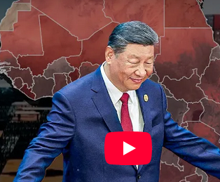 President of China Blue Suit Red Tie cover for youtube video China reshaping economic ties to Africa 2025