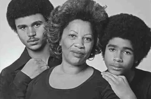 Toni Morrison with sons Harold Ford Morrison and Slade Morrison photo by Mitchell Jack 1978
